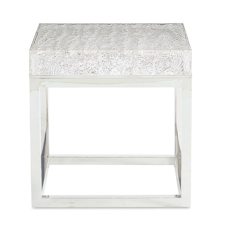Bernhardt Arctic End Table In Clear/silver