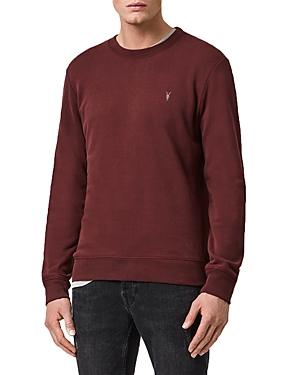 Allsaints Raven Cotton-fleece Sweatshirt In Burgundy Red