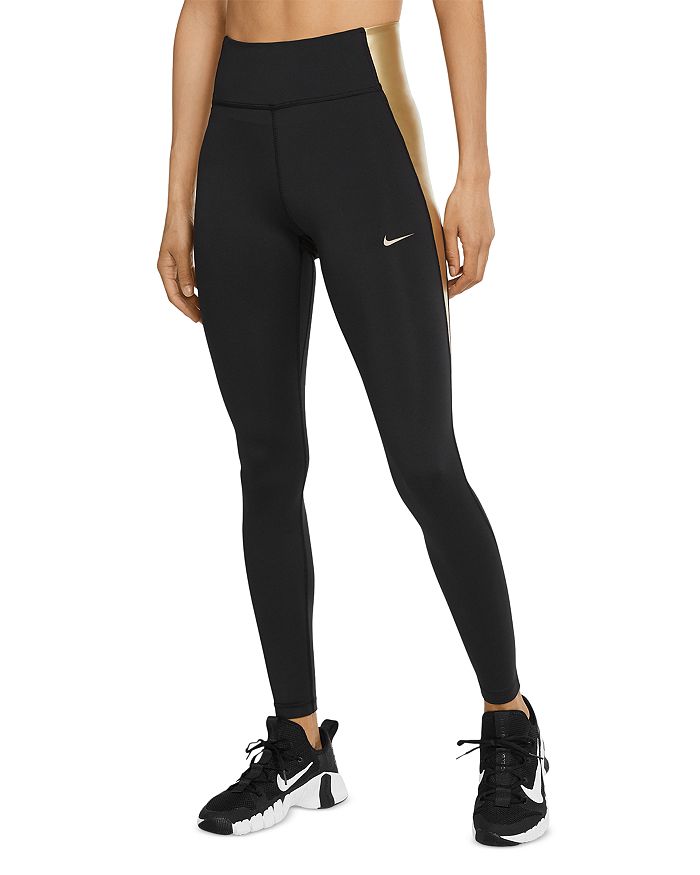 Nike Training Yoga luxe ribbed 7/8 leggings in blue