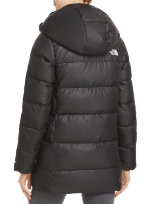 north face mid length down jacket