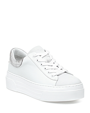 Shop J/slides Amanda Low Top Platform Sneakers In White Leather