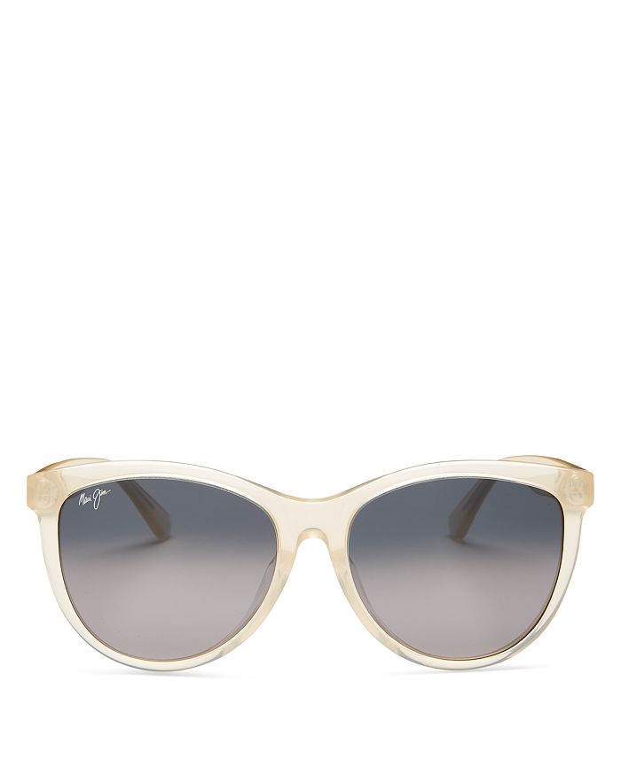 Maui Jim Glory Glory Polarized Square Sunglasses, 65mm In White / Gray Gradient