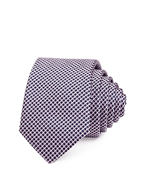 Boss Diamond Grid Silk Skinny Necktie