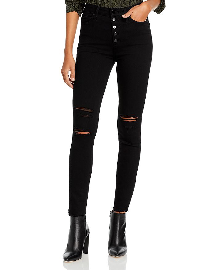 PAIGE MARGOT SKINNY ANKLE JEANS IN MIDNIGHT STORM DESTRUCTED,6915521-2099