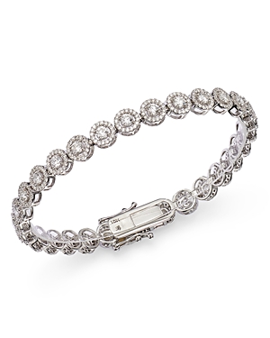 Bloomingdale's Diamond Halo Tennis Bracelet in 14K White Gold, 4.0 ct. t.w. - 100% Exclusive