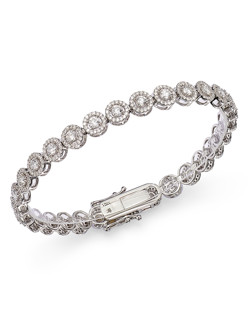 Bloomingdale's Fine Collection Diamond Halo Tennis Bracelet