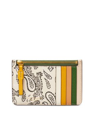 tory burch perry printed top zip card case