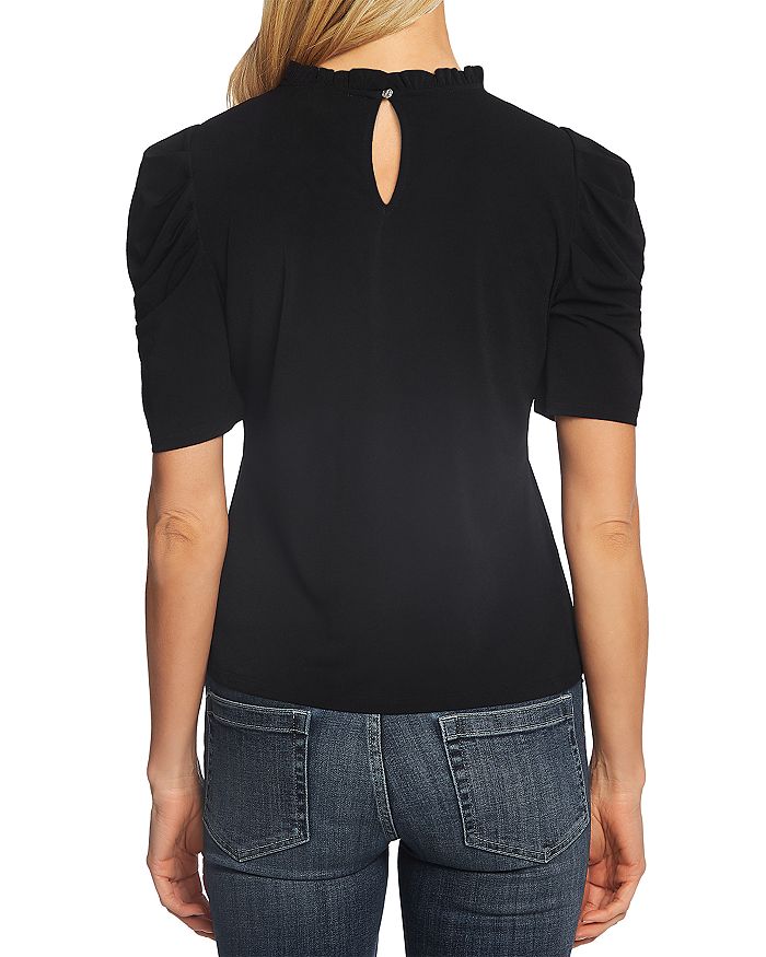 Cece Ruched Sleeve Top In Black | ModeSens