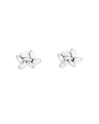 SUZANNE KALAN - 18K White Diamond Fireworks Stud Earrings