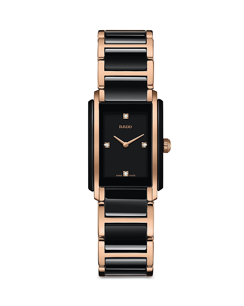 Rado R20612712 Integral Ceramic And Rose Gold Watch In Black