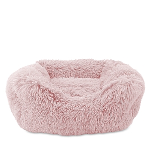 Precious Tails Super Lux Shaggy Donut Bolster Pet Bed, Medium In Pink
