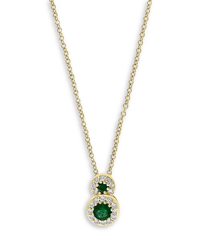 Bloomingdale's Emerald & Diamond Pendant Necklace In 14k Yellow Gold, 18 - 100% Exclusive