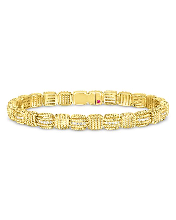 Roberto Coin 18k Yellow Gold Opera Diamond Bangle Bracelet In Yellow Gold