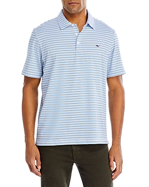 Vineyard Vines Bradley Striped Sankaty Polo Shirt In Blue Depth