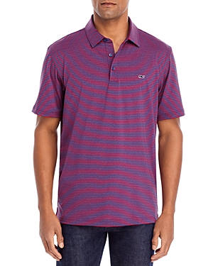 Vineyard Vines Bradley Striped Sankaty Polo Shirt In Moonshine Tejeda