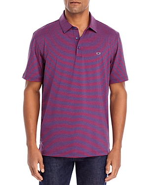 Vineyard Vines Bradley Striped Sankaty Polo Shirt In Moonshine Tejeda