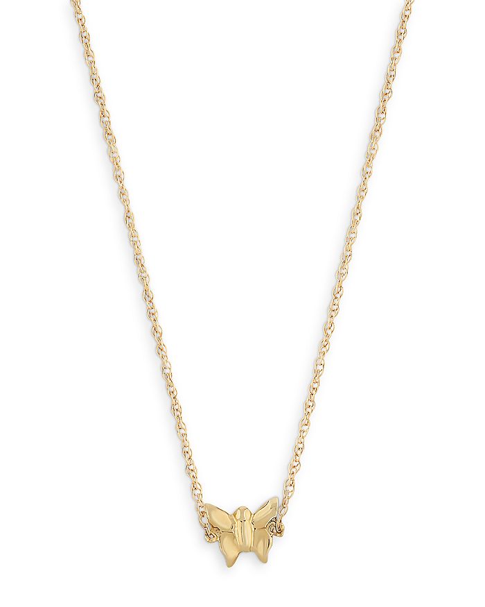 Moon & Meadow 14k Yellow Gold Butterfly Pendant Necklace, 18