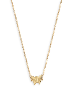 Moon & Meadow 14K Yellow Gold Butterfly Pendant Necklace, 18