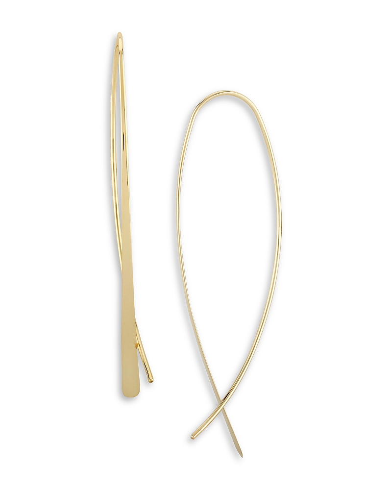 Moon & Meadow 14k Yellow Gold Tapered Teardrop Threader Earrings In Gold