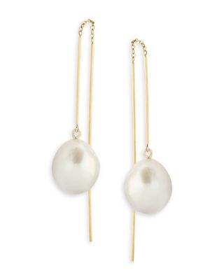 Bloomingdale's Fine Collection - Baroque Cultured Freshwater Pearl Threader Earrings in 14K Yellow Gold - Exclusive