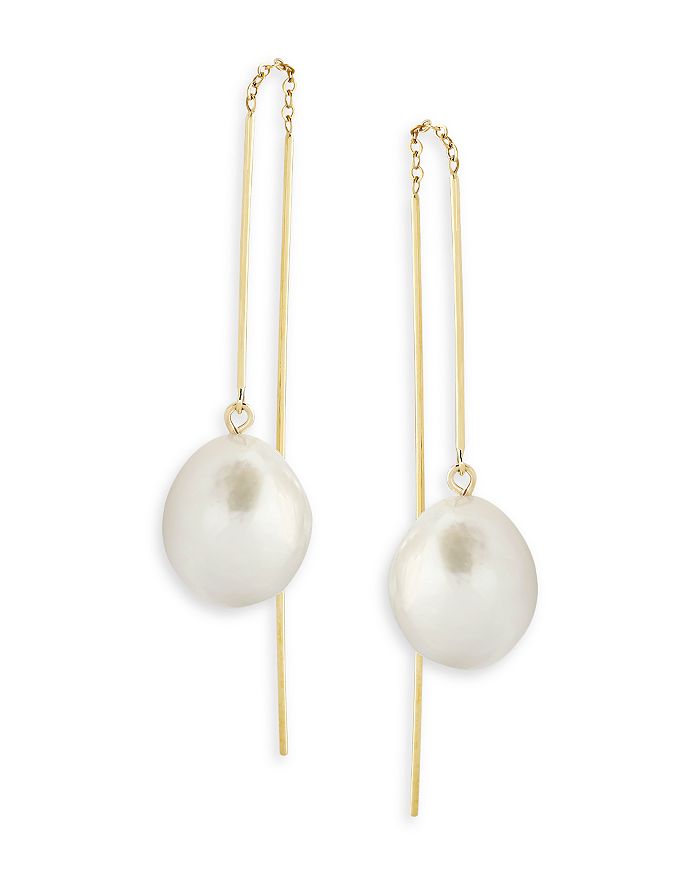 Bloomingdale's - Baroque Cultured Freshwater Pearl Threader Earrings in 14K Yellow Gold - 100% Exclusive