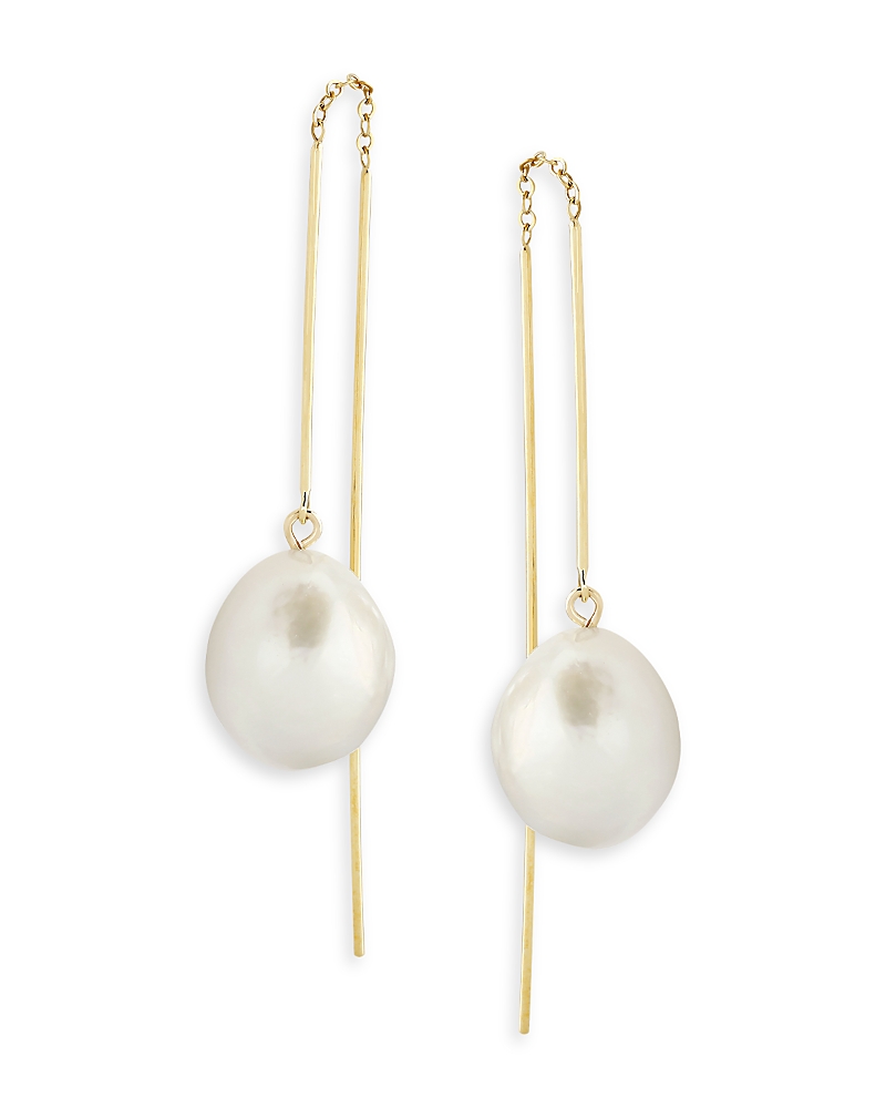 Bloomingdale's Fine Collection Baroque Cultured Freshwater Pearl Threader Earrings in 14K Yellow Gold