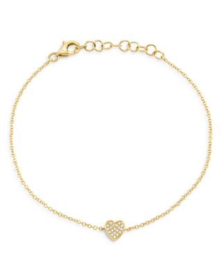 Moon & Meadow - 14K Yellow Gold Diamond Heart Bracelet - Exclusive