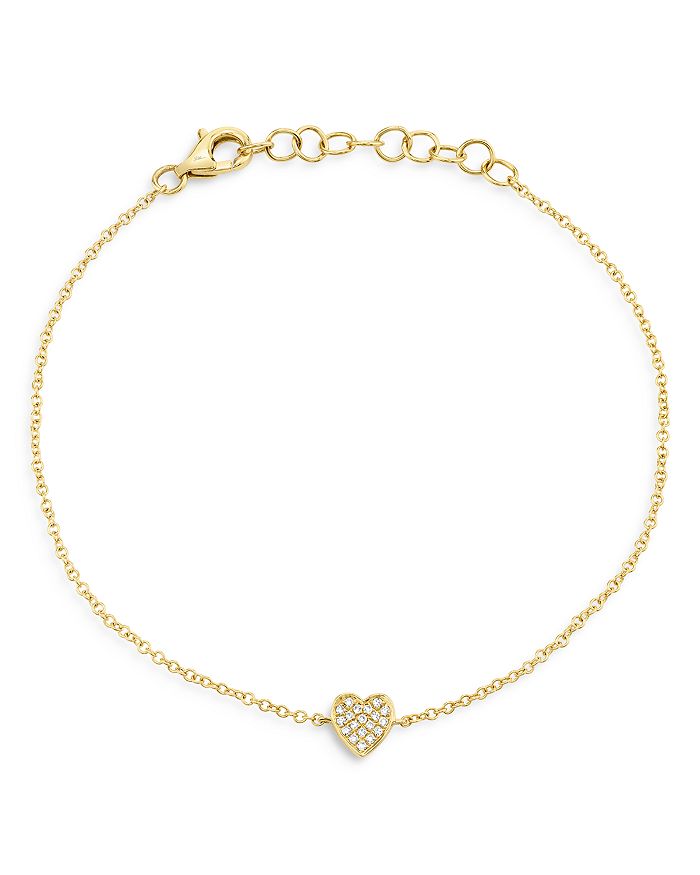 Moon & Meadow 14k Yellow Gold Diamond Heart Bracelet - 100% Exclusive