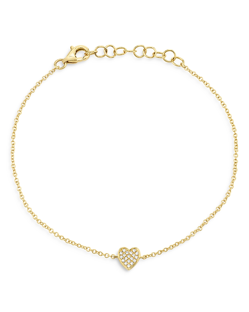 Moon & Meadow 14k Yellow Gold Diamond Heart Bracelet - Exclusive In Gold