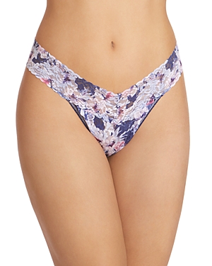 Hanky Panky Original-rise Printed Lace Thong In Floral Breeze