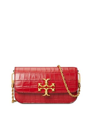 Tory Burch Eleanor Mini Embossed Leather Crossbody In Redstone