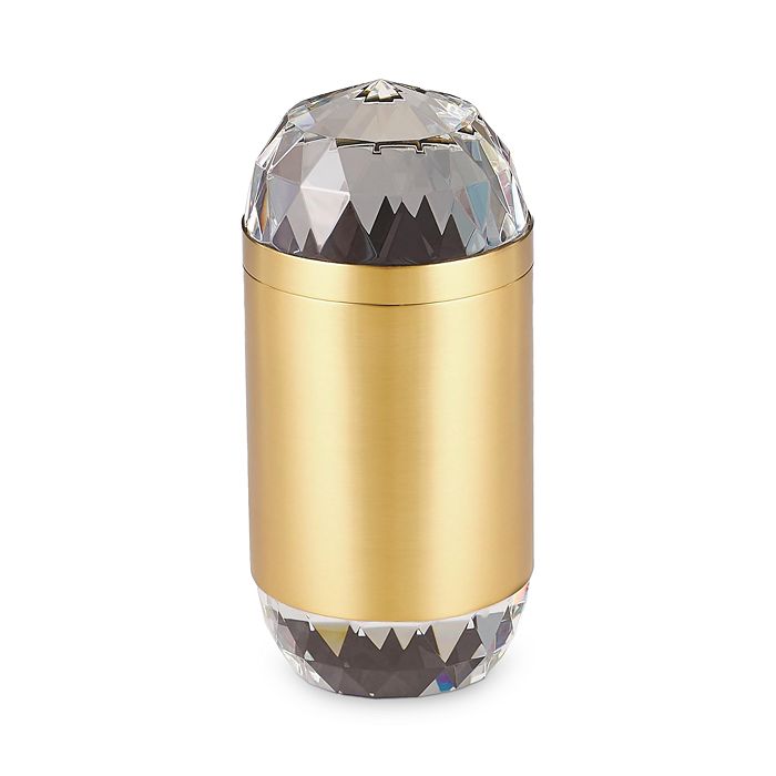 Global Views Banded Crystal Candle In Brass