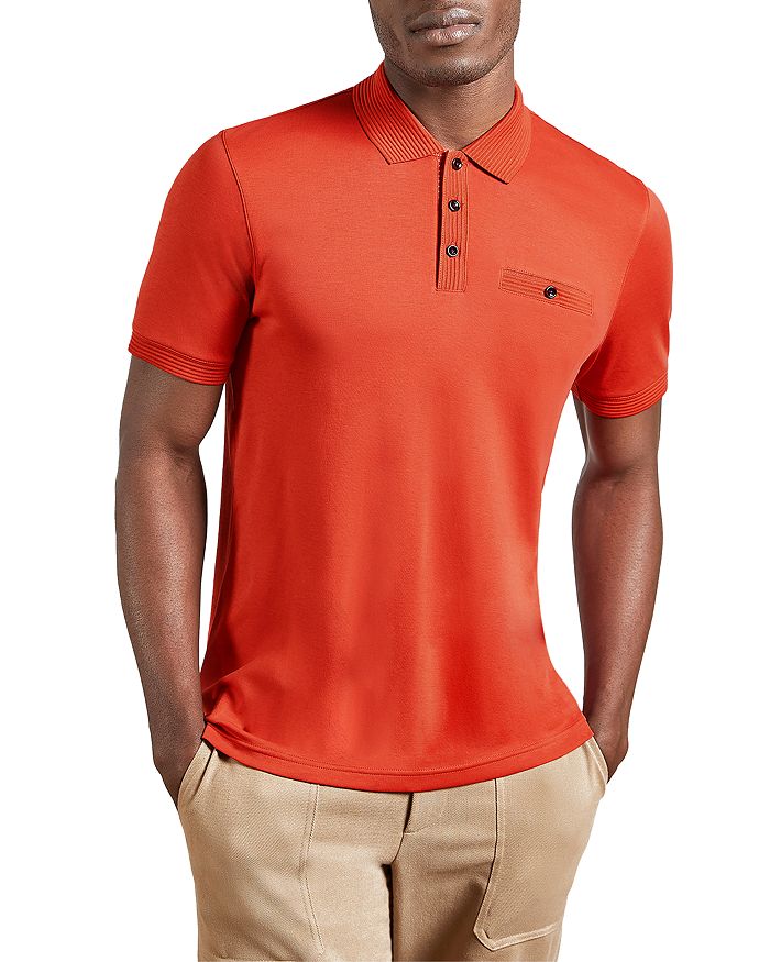 Ted Baker Pumpit Cotton Polo In Orange
