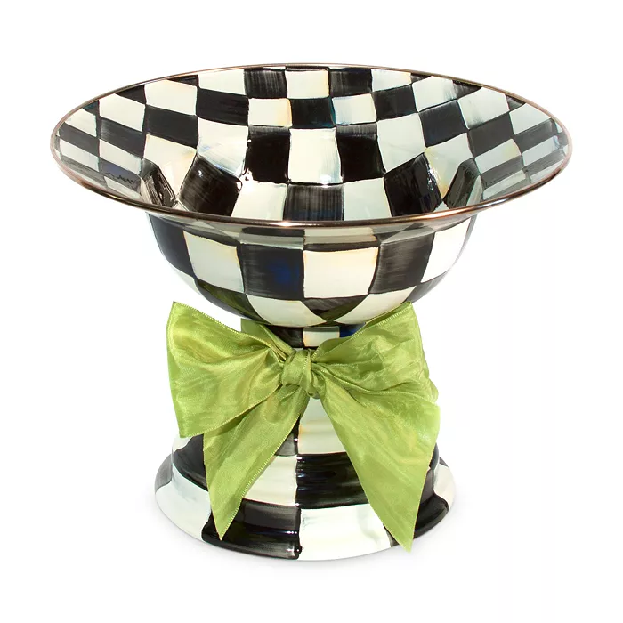 Mackenzie-Childs Courtly Check Enamel Compote