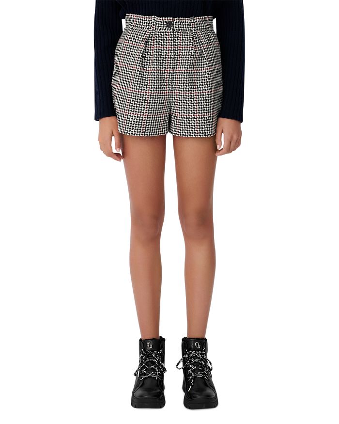 Maje Ioldita Checkered Shorts In Multicolor