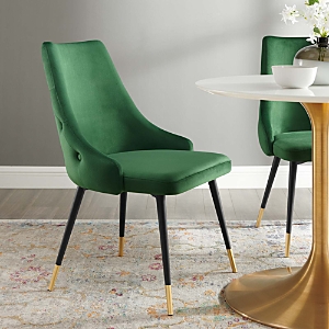 Modway Adorn Tufted Performance Velvet Dining Side Chair In Emerald