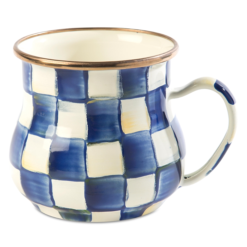 Mackenzie-childs Royal Check Enamel Mug