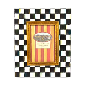 Shop Mackenzie-childs Courtly Check® Enamel Picture Frame, 4" X 6"