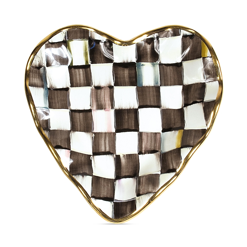 Mackenzie-childs Courtly Check Fluted Heart Plate
