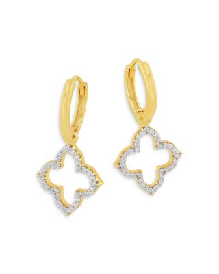 Bloomingdale's Fine Collection - Diamond Clover Drop Earrings in 14K Yellow Gold, 0.30 ct. t.w. - Exclusive