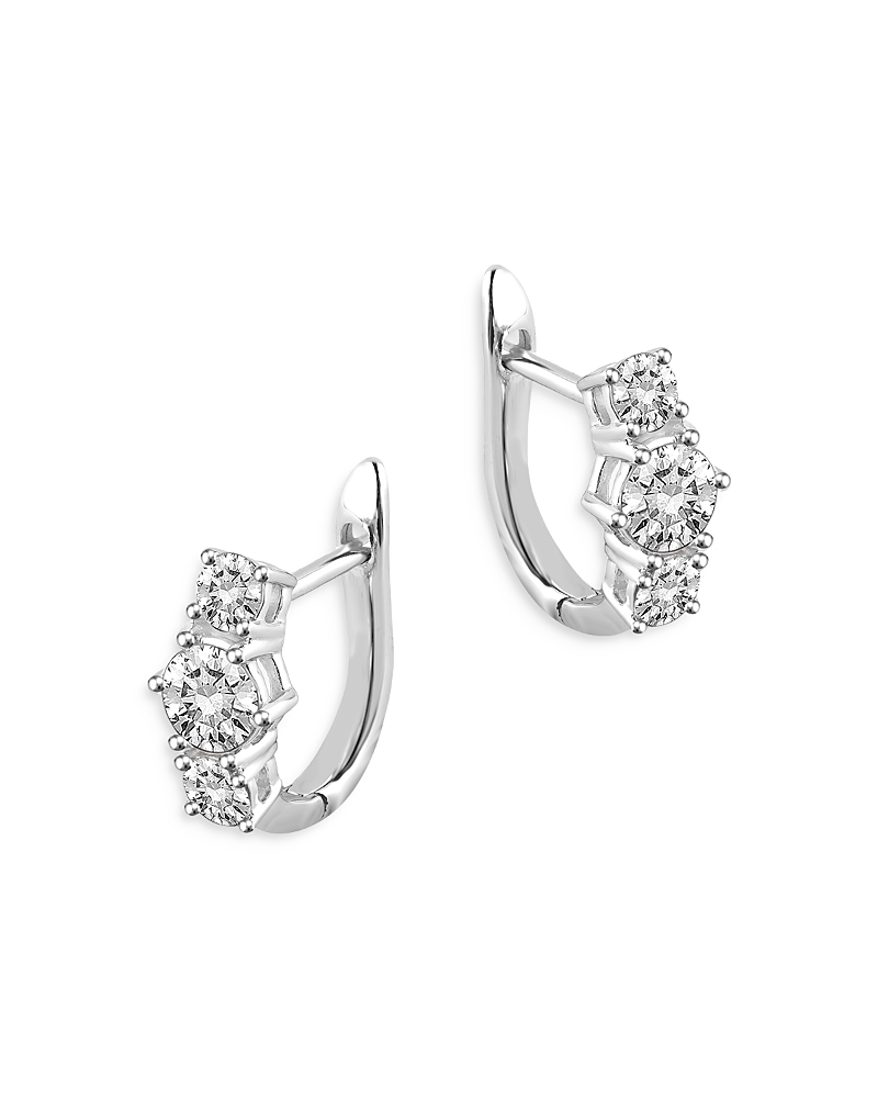 Bloomingdale's Diamond Huggie Hoop Earrings In 14k White Gold, 1.0 Ct. T. W. - Exclusive In White
