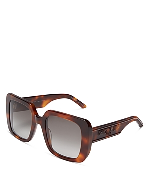 Dior Women's Square Sunglasses, 55mm In Havana/gray Gradient
