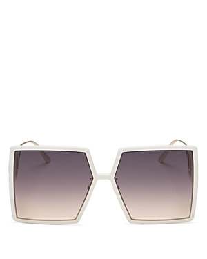 Dior Women's Square Sunglasses, 58mm In Ivory/gray Gradient Peach