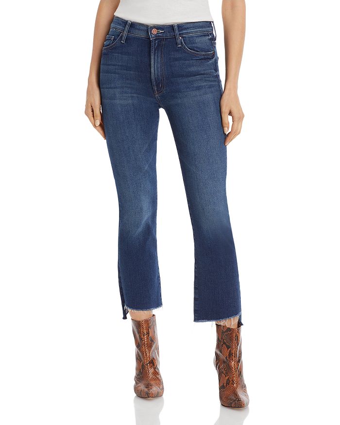 MOTHER The Insider Crop Step Fray Flared Jeans in Sweet And Sassy 