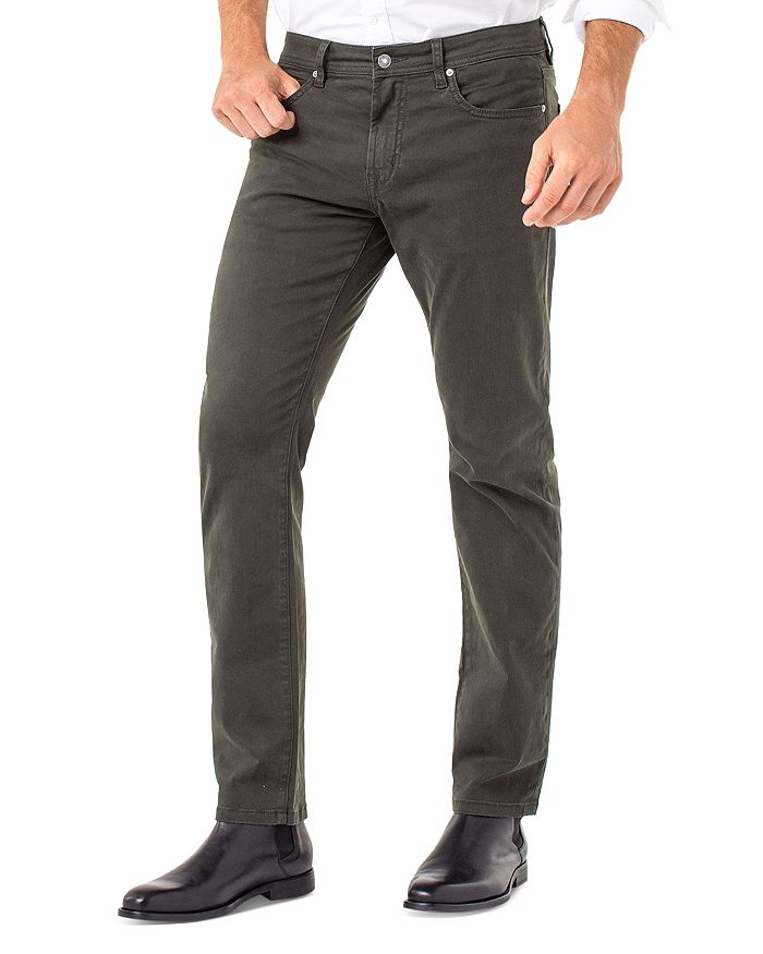 Liverpool Los Angeles Kingston Stretch Straight Slim Fit Jeans In Ghost Gray In Olive Mulc