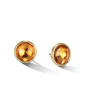 Marco Bicego 18k Yellow Gold Jaipur Color Citrine Quartz Large Stud Earrings In Citrine Quartz