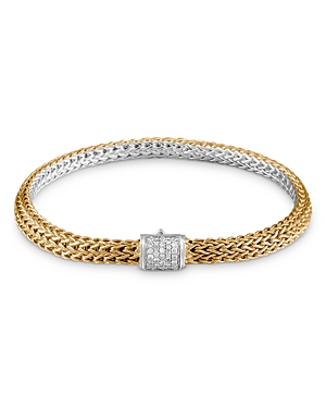 John Hardy 18K Bonded Yellow Gold & Sterling Silver Classic Chain Diamond Bracelet John Hardy 18K Bonded Yellow Gold & Sterling Silver Classic Chain Diamond Bracelet