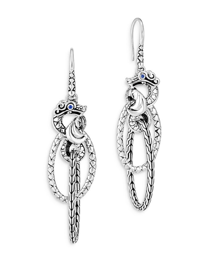 Shop John Hardy Sterling Silver Legends Naga Collection Blue Sapphire Dragon Interlocking Drop Earrings