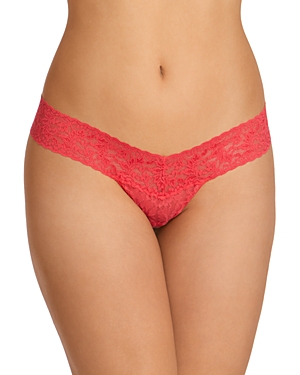 Hanky Panky Signature Low Rise Thongs, Set Of 3 In Coral Rose