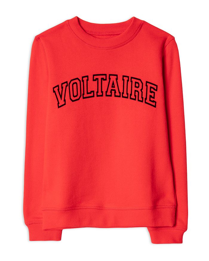 Shop Zadig & Voltaire Boys' Joe Cotton Graphic Sweatshirt - Little Kid, Big Kid In Rouge